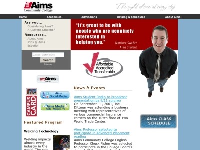 Web site http://www.aims.edu, Aims Community College