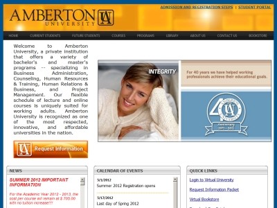 Web site http://www.amberton.edu/, Amberton University