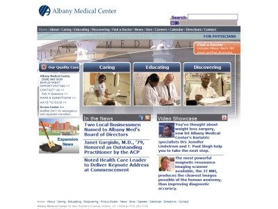Web site www.amc.edu, Albany Medical College