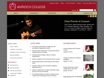 Web site http://www.antiochcollege.org/, Antioch College