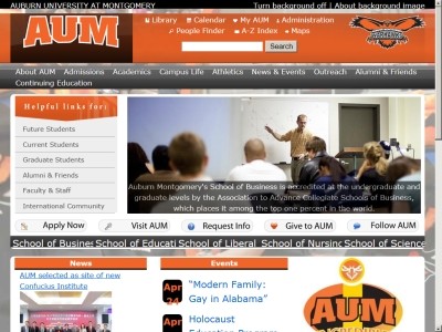 Web site http://www.aum.edu/, Auburn University At Montgomery