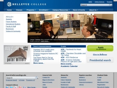 Web site http://www.bellevuecollege.edu/, Bellevue College