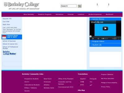 Web site http://www.berkeleycollege.edu, Berkeley College White Plains Campus