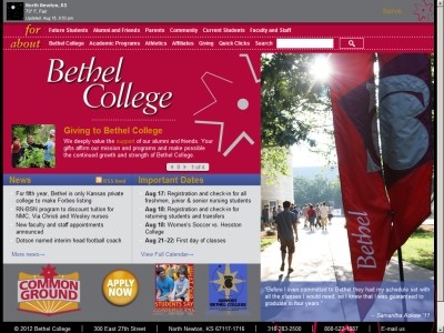 Web site http://www.bethelks.edu, Bethel College (KS)