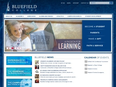 Web site bluefield.edu, Bluefield College