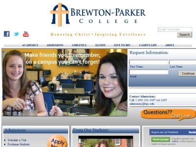 Web site bpc.edu, Brewton-Parker College