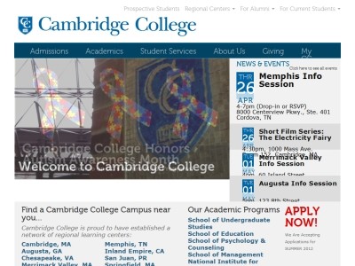 Web site http://www.cambridgecollege.edu/&opi=79508299, Cambridge College