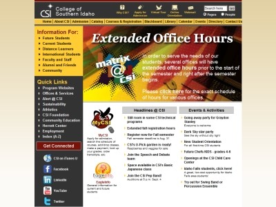 Web site http://www.csi.edu, College of Southern Idaho