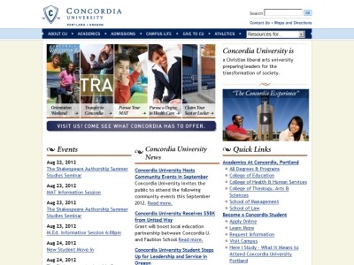 Web site www.cu-portland.edu, Concordia University