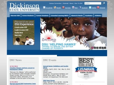 Web site dickinsonstate.com, Dickinson State University