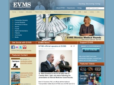 Web site www.evms.edu, Eastern Virginia Medical School