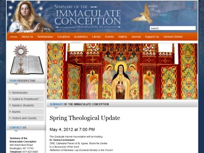 Web site www.icseminary.edu, Seminary of the Immaculate Conception