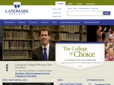 Web site http://www.landmark.edu, Landmark College