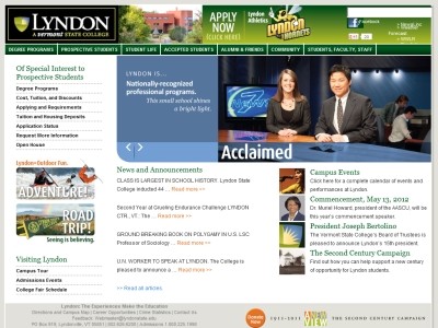 Web site http://WWW.LYNDONSTATE.EDU, Lyndon State College