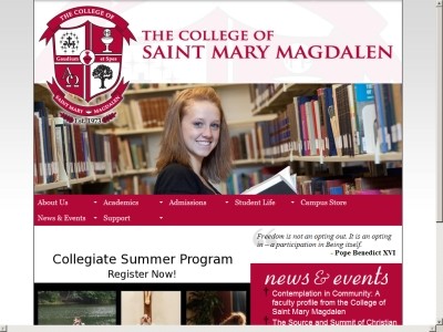 Web site magdalen.edu, Magdalen College