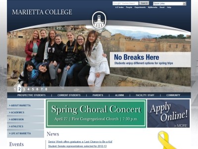 Web site http://www.marietta.edu/, Marietta College