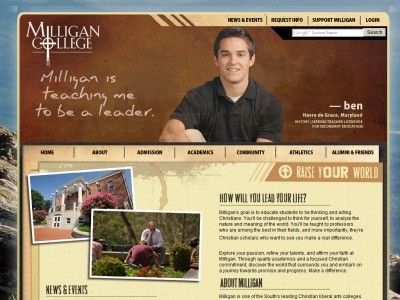 Web site http://www.milligan.edu/, Milligan College