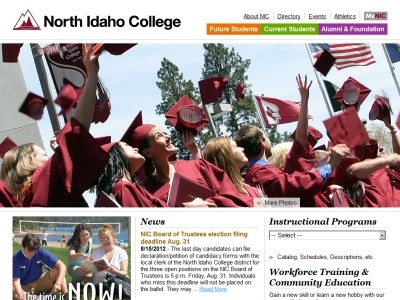 Web site nic.edu, North Idaho College