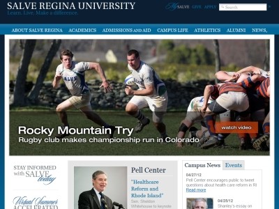Web site http://www.salve.edu/, Salve Regina University
