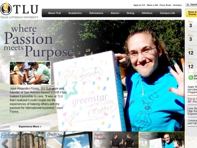 Web site tlu.edu, Texas Lutheran University