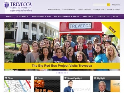Web site trevecca.edu, Trevecca Nazarene University