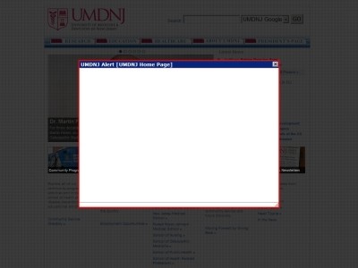 Web site www.umdnj.edu, University of Medicine And Dentistry Of New Jersey