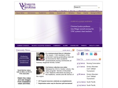 Web site http://www.wcu.edu/, Western Carolina University